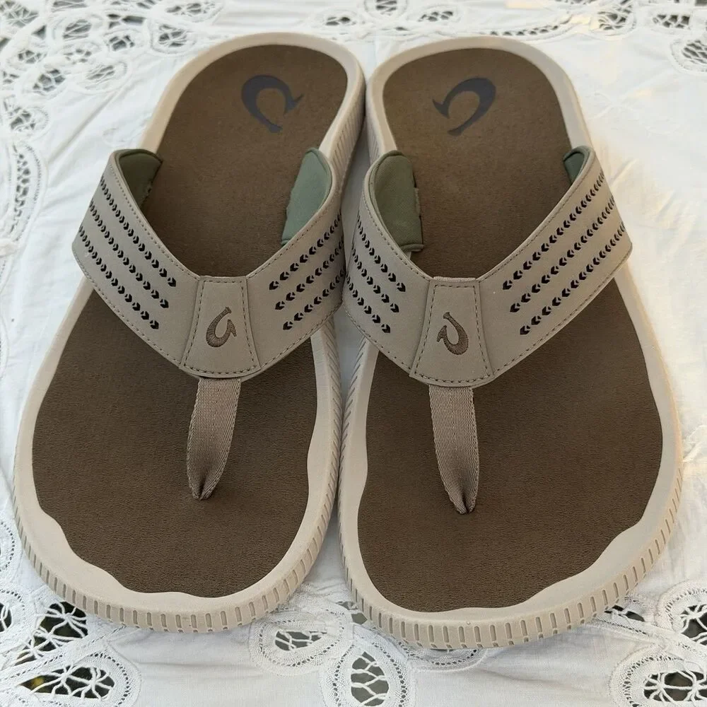 Olukai Ulele Men’s Water-Ready Beach Sandals Clay / Mustang US M 15 /EUR 48